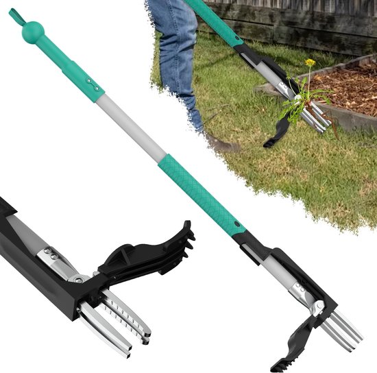 Omgoods - Staande Onkruidverwijderaar met 4 Klauwen en Lange Handgreep
