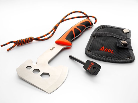 Onbreekbare Kampeerbijl + Firesteel - Multifunctionele RVS Hatchet Survivor Bijl Outdoor Anti Slip van Moovviction