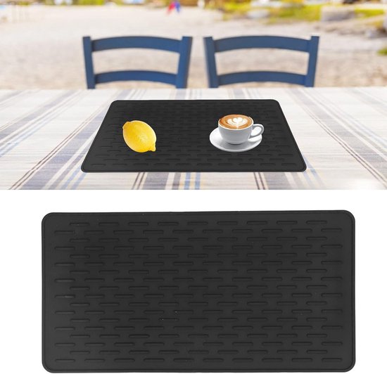 Onderzetters Mat - Siliconen Anti-Hot Pad - Zwarte Rechthoek - Warmte-isolatie Placemat - Antislip Hittebestendige Pad - Keuken Pannenlappen voor Gerechten Pot Kom Theepot Hot Pot - Keukenaccessoires van Merkloos	