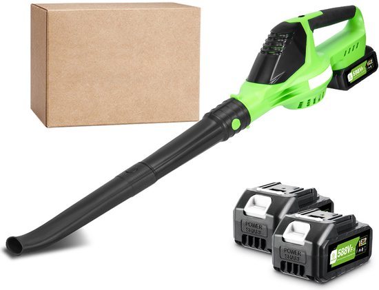 ONEGREEN Accu Bladblazer - 288 km/u Elektrische Blazer - Borstelloze Handblazer - met 2x accu's en oplader - 5 versnellingen - voor tuin, bladeren, stof en sneeuw van Merkloos	