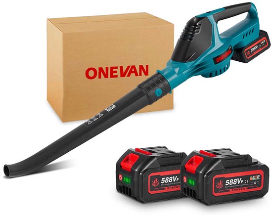ONEVAN Accu Bladblazer 21 V - 219 km/u Elektrische Bladblazer - 5 versnellingen - met 2x accu's - draadloze bladblazer voor tuin, bladeren, stof en sneeuw van ONEVAN
