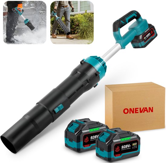ONEVAN Accu Bladblazer - 300 m/s - Borstelloze Bladblazer - met 2x 4.5Ah accu's - 5 snelheden - Handblazer - voor Tuinonderhoud, Oprit, Bladeren, Stof van Merkloos	