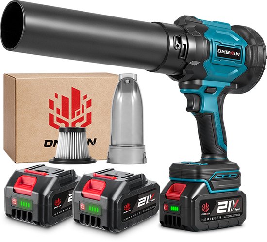 ONEVAN Accu Bladblazer / Stofzuiger - 2-in-1 Borstelloze Bladblazer - 350 m/s - Handstofzuiger - Draagbare Stofblazer - Air Duster - voor buitenshuis, auto van Merkloos	