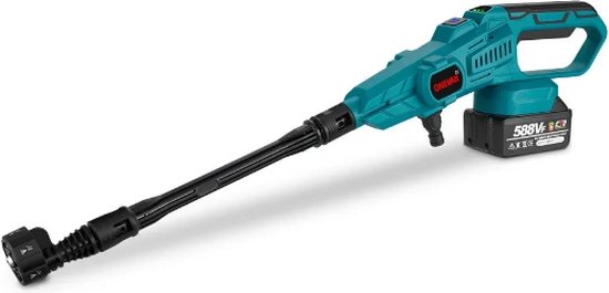OneVan - Elektrische autowasmachine - Hogedrukreiniger - Terrasreiniger - Elektrisch waterpistool - Borstelloze motor - 6 in 1 - 18V - 3500W - 200Bar - 1 accu van Merkloos	
