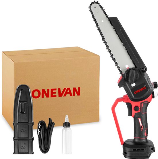 ONEVAN Mini-kettingzaag zonder Accu - 8 Inch Elektrisch Kettingzaag - Borstelloze Kettingzaag - Handkettingzaag - voor tuinschaar, takkenschaar, houtzaagwerk van Merkloos	