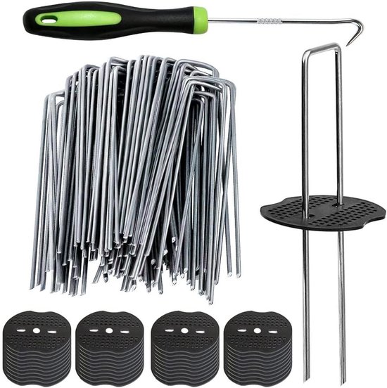 Onkruid Haringen - Tuin Nietjes - Bodembedekking Vastzetten - Roestwerend Metaal - 15 cm 50 Stuks - Zilver
