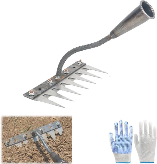 Onkruid Harken - Tuin Gereedschap - Bodem Losmaken - Stevige IJzeren Constructie - 25x25x30cm van Merkloos	