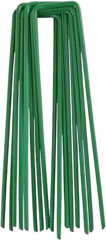 Onkruid membraanharingen - Tuinspelden grondpennen - Tuin vastzetten - Veilige verankering - 4x10cm 10 stuks - Groen