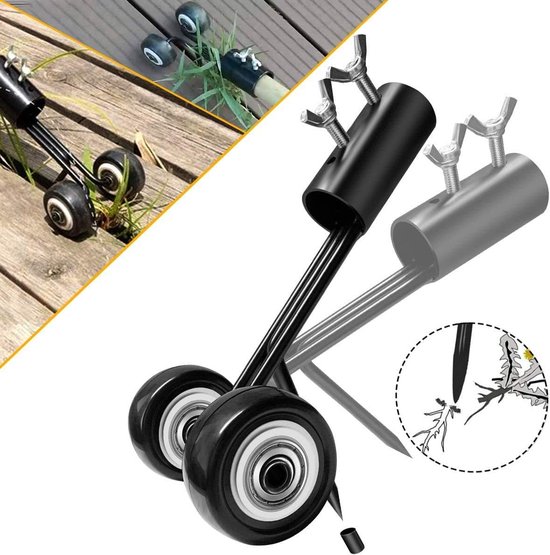 Onkruid Verwijderaar - Wieden Gereedschap - Tuin Terras Reiniging - Met Wielen Verstelbaar - 21x11x10.5 cm van Merkloos	