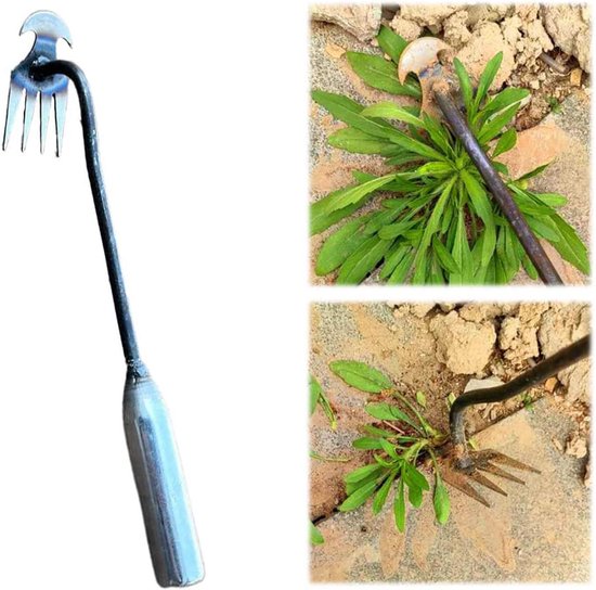 Onkruid Wieden Artefact - Wortel Trekker Schoffel - Tuin Onderhoud - Mangaan Staal Gesmeed - 109 Gram - Ijzeren Handvat van Merkloos	