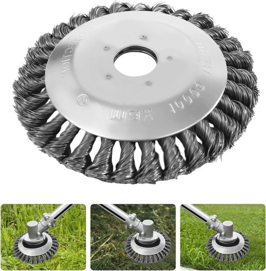 Onkruidborstel 15 cm - Staaldraad Borstel Grasmaaier - Onkruid Verwijderen - Roestbestendig RVS - 15 cm - Zilver