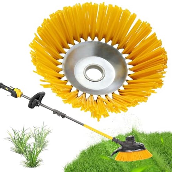 Onkruidborstel 20 cm voor bosmaaier - Professionele nylon borstel voor tuin en voegen van Merkloos	