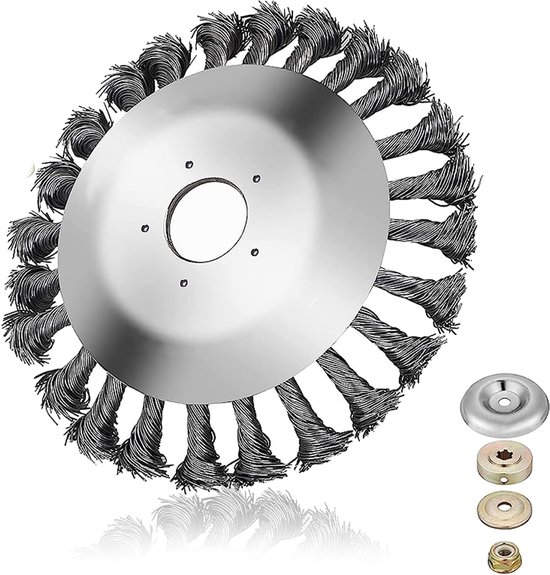 Onkruidborstel 200 mm - Kegelborstel voor Grastrimmer - Staal van Merkloos	