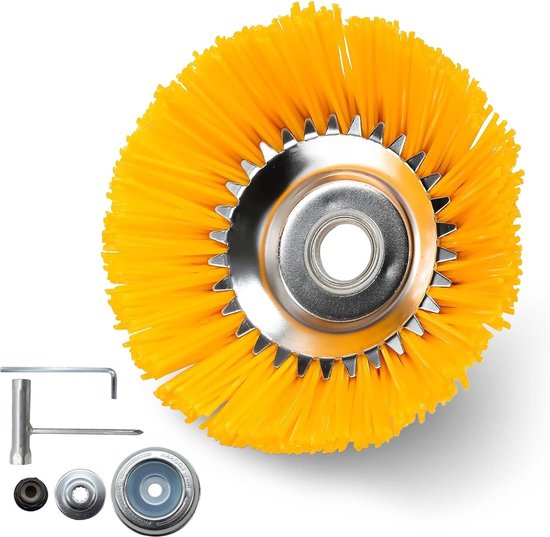 Onkruidborstel 200 mm x 254 mm nylon borstels voor bosmaaier - onkruidborstel voor grastrimmer - tuin accessoires van Wovar