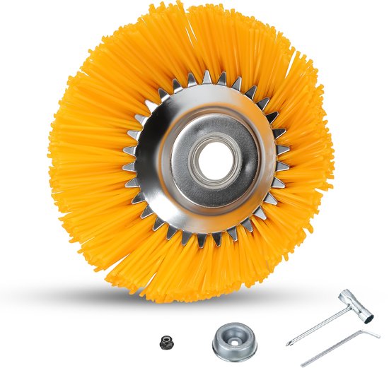 Onkruidborstel , borstelset voor elektrische onkruidborstel - Onkruidverwijderaar - Onkruidverdelger - Stalen en Nylon borstel - 25,4x200mm 8 zoll - Voegenborstel - Grastrimmer van Varo.