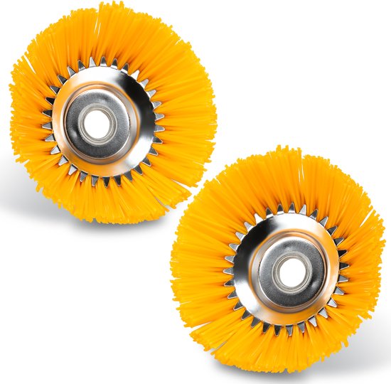 Onkruidborstel , borstelset voor elektrische onkruidborstel - Set van 2 - Onkruidverwijderaar - Onkruidverdelger - Stalen en Nylon borstel - 25,4x200mm 8 zoll - Voegenborstel - Grastrimmer van Merkloos	