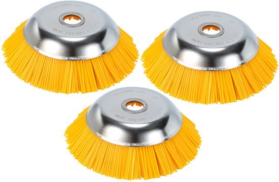 Onkruidborstel , borstelset voor elektrische onkruidborstel - Set van 3 - Onkruidverwijderaar - Onkruidverdelger - Stalen en Nylon borstel - 25,4x200mm 8 zoll - Voegenborstel - Grastrimmer van Merkloos	