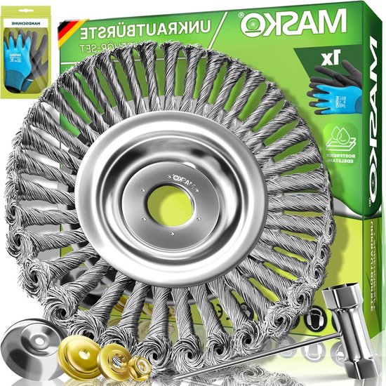 Onkruidborstel - Draadborstel Bosmaaier - Effectief Onkruid Verwijderen - Roestvrij Staal - 20 & 25.4 mm - Zilver