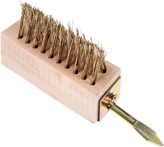 Onkruidborstel - Draadborstel - Terras Reinigen - Stevige Staaldraad - 15.5 x 7 x 3.5 cm - Hout van Merkloos	