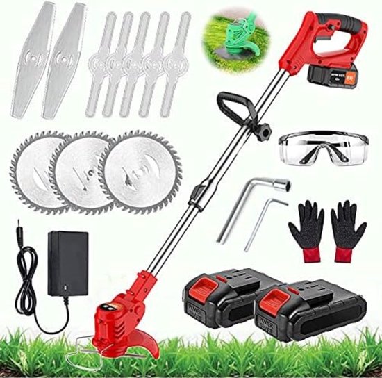 Onkruidborstel Electrisch - Bosmaaier Electtrisch - Onkruidverwijderaar Electrisch - Rood van Kinzo Garden