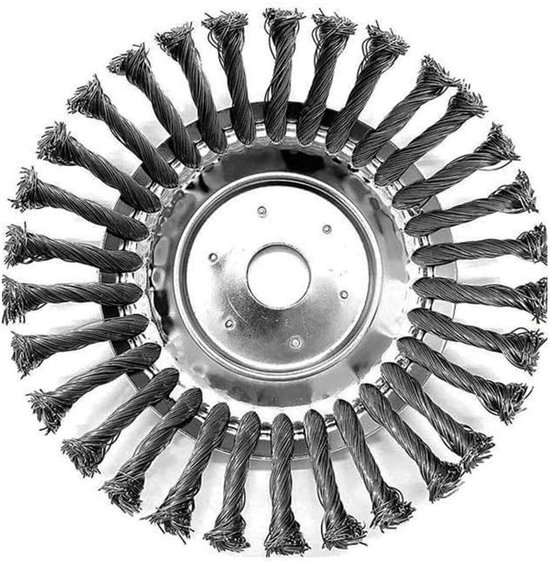 Onkruidborstel Grasmaaier - Wiedkop Staaldraad - Gazon Onderhoud - Roestbestendig Staaldraad - 20 cm - Zilver van Merkloos	