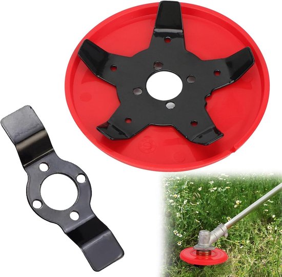 Onkruidborstel Grastrimmer - Onkruidverwijderaar Bosmaaier - Efficiënt Onkruid Wieden - Dubbel Gebruik Water Land - 14 x 12.7 cm - Rood/Zwart