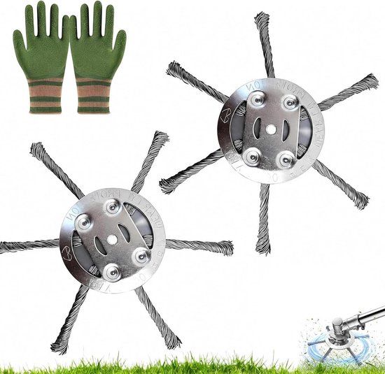 Onkruidborstel Grastrimmer - Trimmerkop Staaldraad - Tuin Reinigen - Universele Pasvorm - 152 cm - Zilverkleurig