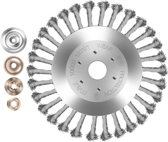 Onkruidborstel hoge stabiliteit - Stalen borstels - Eenvoudige montage - 25,4 x 200 mm - Robuust - Geschikt voor grastrimmer - Onkruidtrimmer