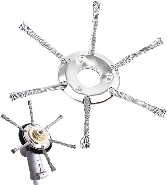 Onkruidborstel Maaikop - Stalen Draadkop - Tuinonderhoud - Universele Montage - 230 mm - Zilver