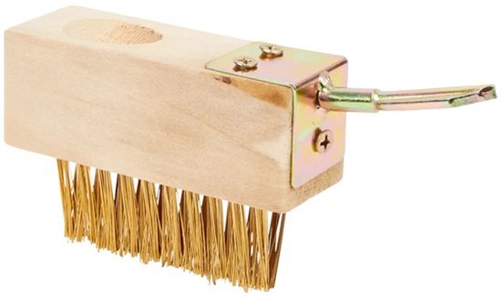 Onkruidborstel met scratcher zonder steel - Goud / Bruin - Metaal / Hout - Voegenborstel - Tuin van Gustav & Emilie