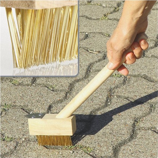 Onkruidborstel met stalen haren - 2 stuks - Houten steel