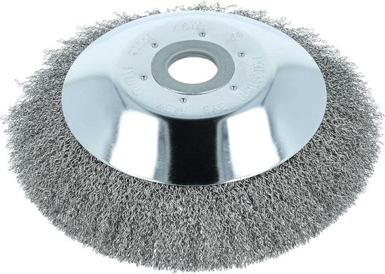 Onkruidborstel - Metaalborstel Bosmaaier - Terras Reinigen - Zachte Staaldraden - Ø 20 cm - Zilver van Merkloos	