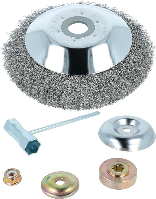 Onkruidborstel - Metaalborstel - Terras Reinigen - Met Accessoireset - 853 Grams - Zilver