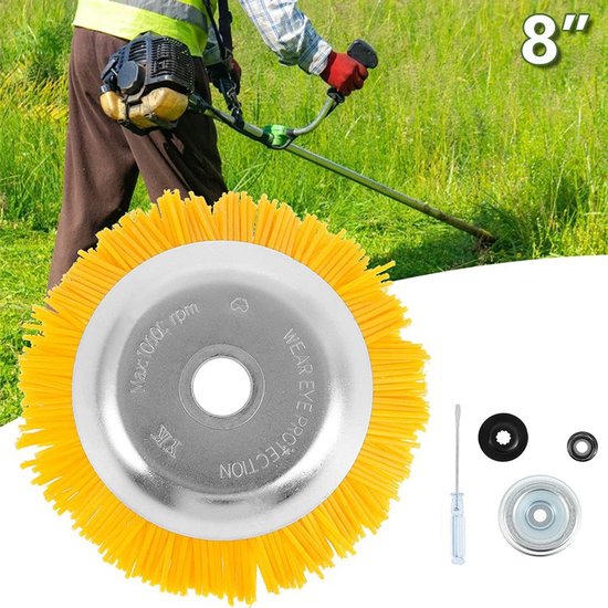Onkruidborstel - Nylon Bosmaaier Borstel - Onkruidborstel voor Trimmer - Ø 200 mm - Universeel