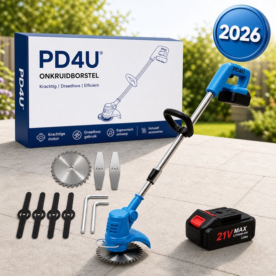 Onkruidborstel - Onkruidborstel Set - Onkruidverdelger - Electrisch - Voegenborstel - Onkruidborstel Bosmaaier - Inclusief 1 accu en oplaadkabel van Merkloos	