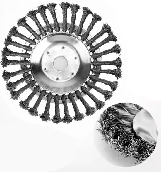 Onkruidborstel - Onkruidverwijderaar - Tuingereedschap - Voegenborstel - Onkruid verwijderen - Grastrimmer - 200 mm - 8 inch - Asgat 25mm - Gras - Tuin van DEMA