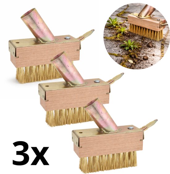 Onkruidborstel - Onkruidverwijderaars - Voegenborstel - Staalborstel - 3 stuks - Onkruidkrabber - Voegenkrabber - Onkruidborstel met Schraper van Merkloos	