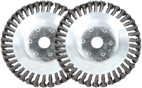 Onkruidborstel per 2 - Onkruidverwijderaar Tuingereedschap - Stoep Schoonmaken - Universele Bevestiging - 15CM Diameter van Merkloos	