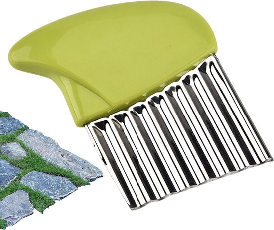 Onkruidborstel RVS - Voegenreiniger Tuin - Onkruid Verwijderen - Hefboomprincipe - 10.8 x 9.5 cm - Groen Blauw