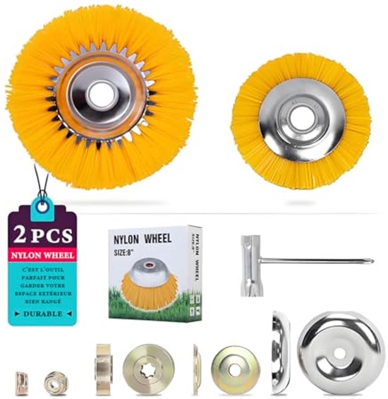 Onkruidborstel Set 2 Pack - 20,5 cm en 15,5 cm Vervangstukken voor Grastrimmer