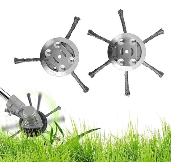 Onkruidborstel Set - Draadkop Trimmer - Tuin Onderhoud - Snelle Montage - 2 Stuks 15cm - Zilver
