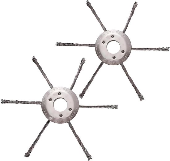 Onkruidborstel Set - Staaldraad Trimkop - Gazon Onderhoud - Universele Pasvorm - 2 Stuks - Metaal