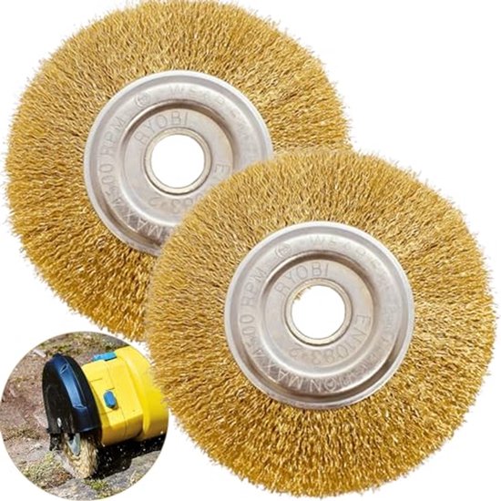 Onkruidborstel set van 2 - Ronde voegenborstel 10 mm breed voor effectieve voegenreiniging van Merkloos	