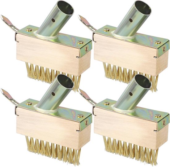 Onkruidborstel Set van 4 - Perfect voor Tuinvoegen en Terras van Merkloos	