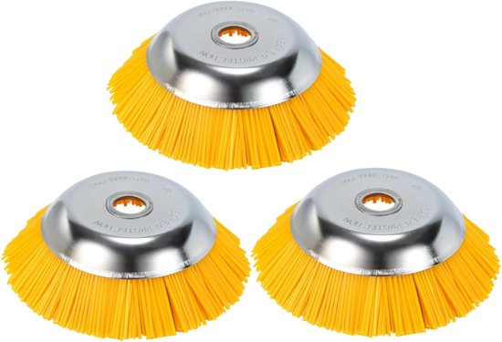 Onkruidborstel Set - Voegenborstel Staal - Onkruid Verwijderen - Professionele Kwaliteit - 200 x 254 mm - Geel