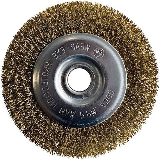 Onkruidborstel staaldraad voegenborstel accessoires diameter 11 cm breedte 15 cm Grijs Onkruidborstel van Merkloos	