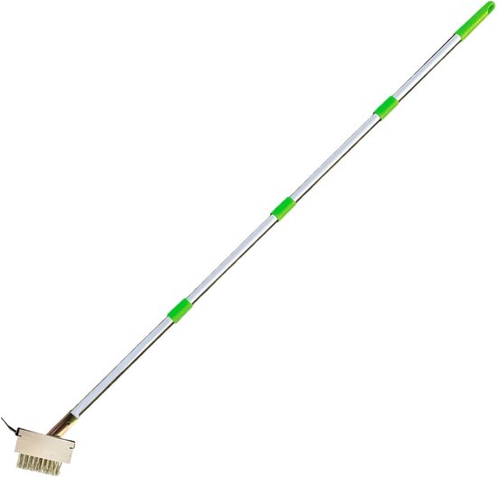 Onkruidborstel - Steenreiniger - Terrassen Reinigen - Uitschuifbaar Handvat - 113 cm - Zwart