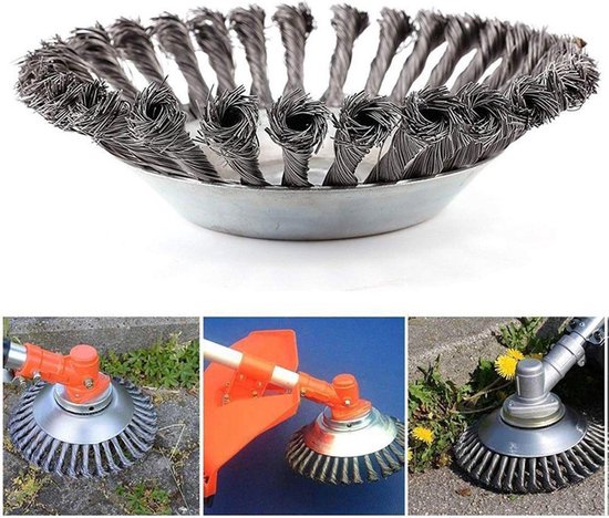 Onkruidborstel voor bosmaaier | 160mm /16 cm  staalborstel Nieuw | Universele Onkruidborstel 160 mm - Onkruidverwijderaar - Voegenborstel - Grastrimmer van WitBird