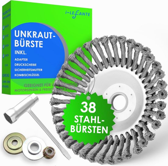 Onkruidborstel voor Bosmaaier - 200 mm Ronde Draadborstel met Kegelvorm - Verwijdert Moest en Onkruid Efficiënt