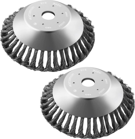 Onkruidborstel voor bosmaaier | 200mm 20 cm staalborstel Nieuw | 2x Universele Onkruidborstel 200 mm - Onkruidverwijderaar - Voegenborstel - Grastrimmer